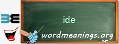 WordMeaning blackboard for ide